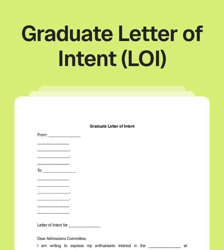 Graduate Letter of Intent (LOI) Preview