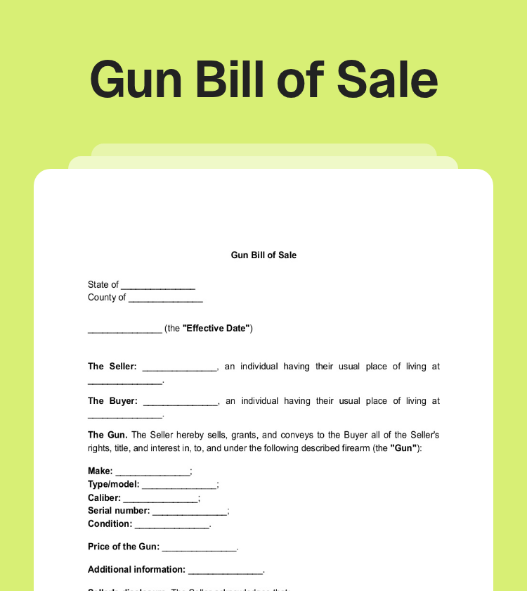 Gun Bill of Sale Preview