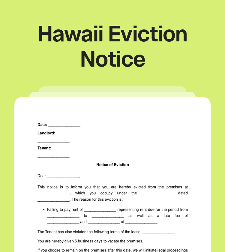 Hawaii Eviction Notice Preview
