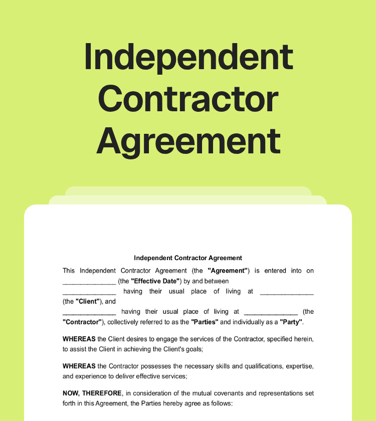 Independent Contractor Agreement Preview