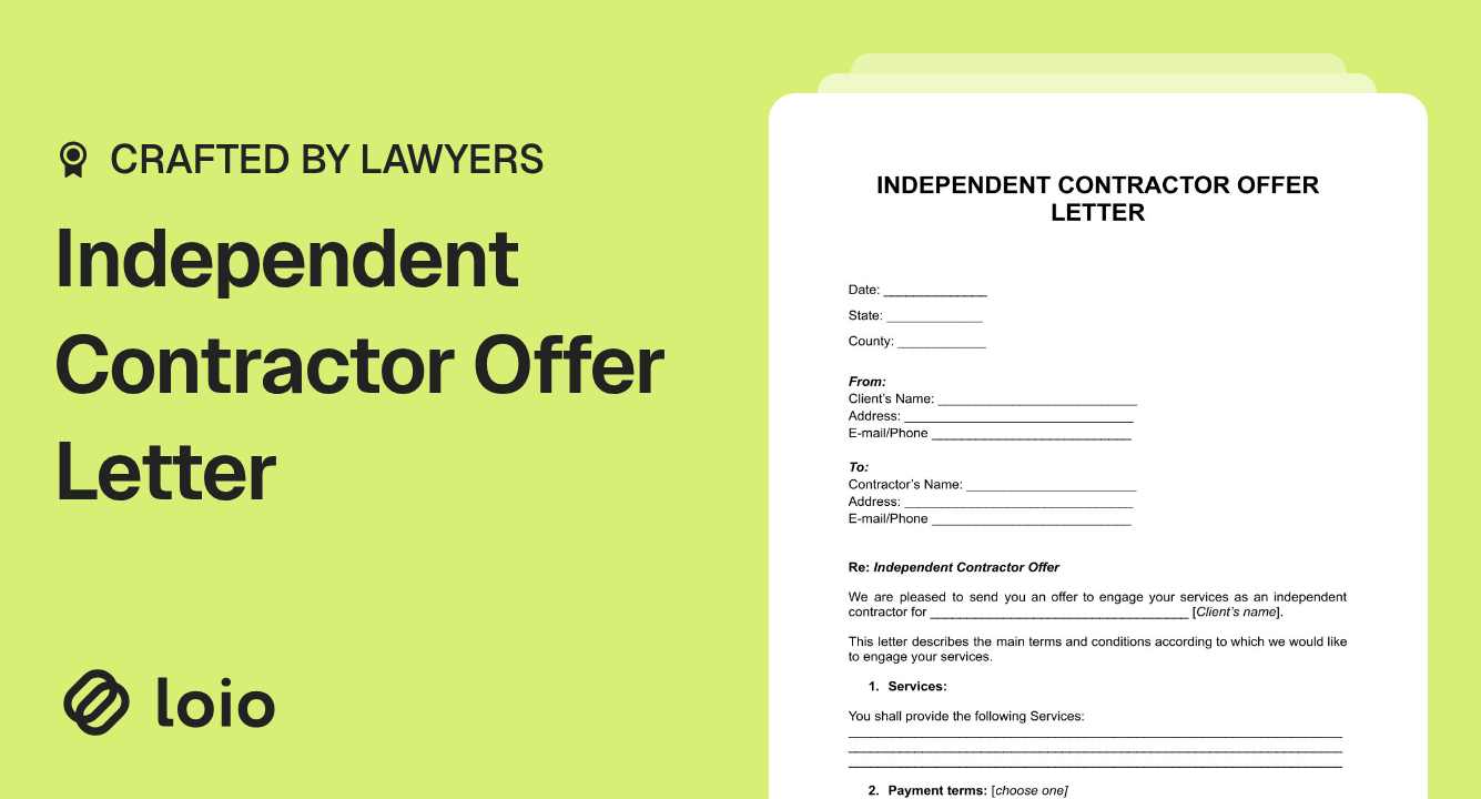 Independent Contractor Offer Letter Preview