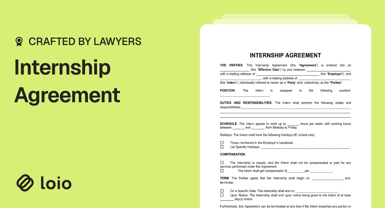 Internship Agreement Preview