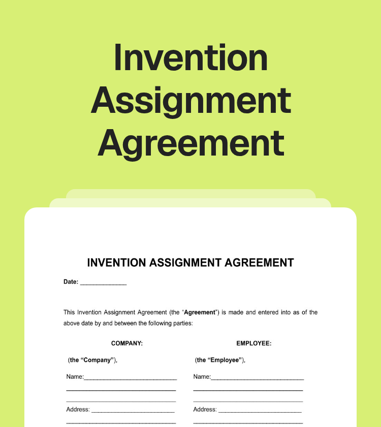 Invention Assignment Agreement Preview