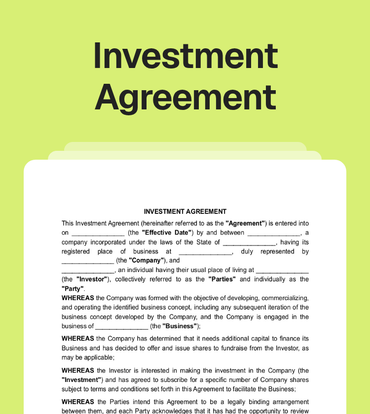 Investment Agreement Preview