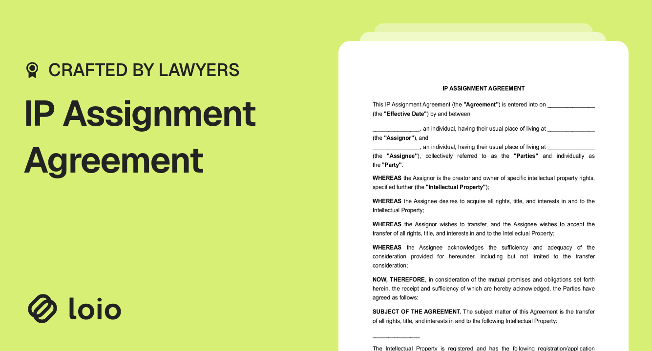 IP Assignment Agreement Preview