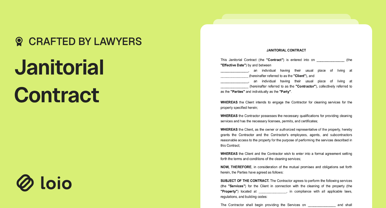 Janitorial Contract Preview