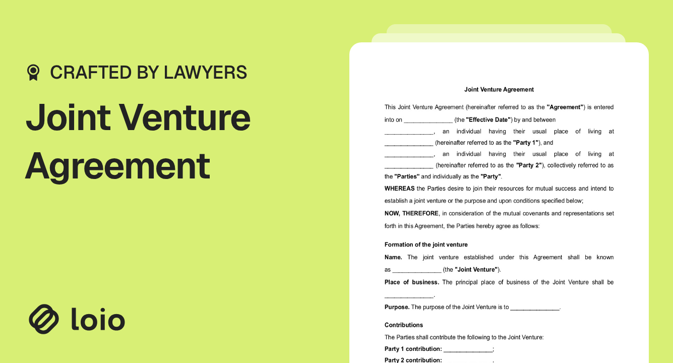 Joint Venture Agreement Preview