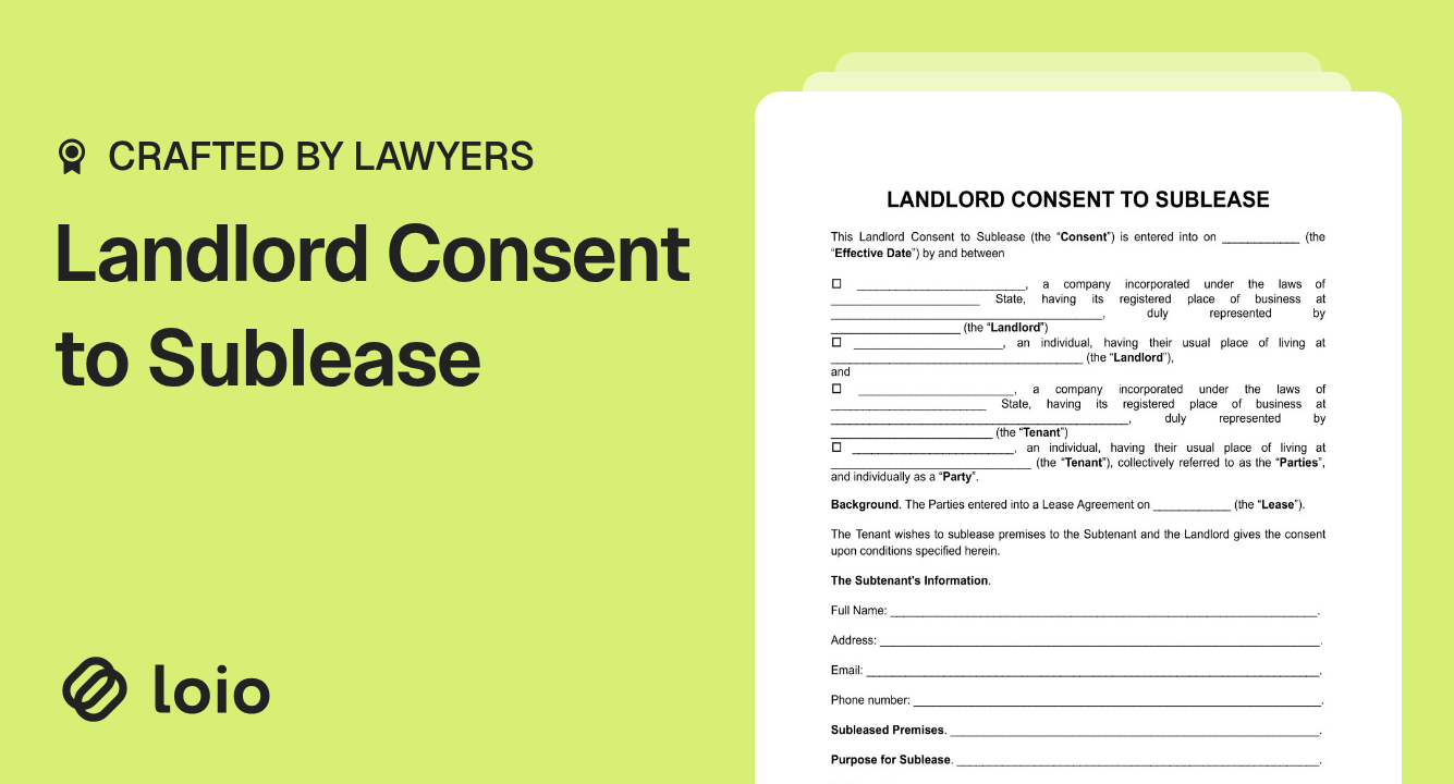 Landlord Consent to Sublease Preview