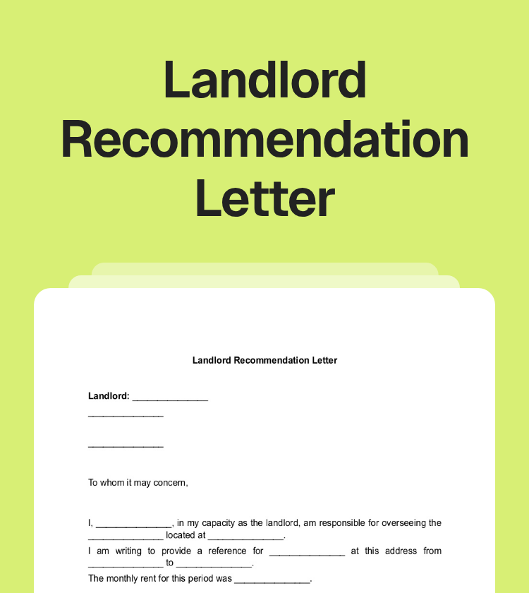 Landlord Recommendation Letter Preview