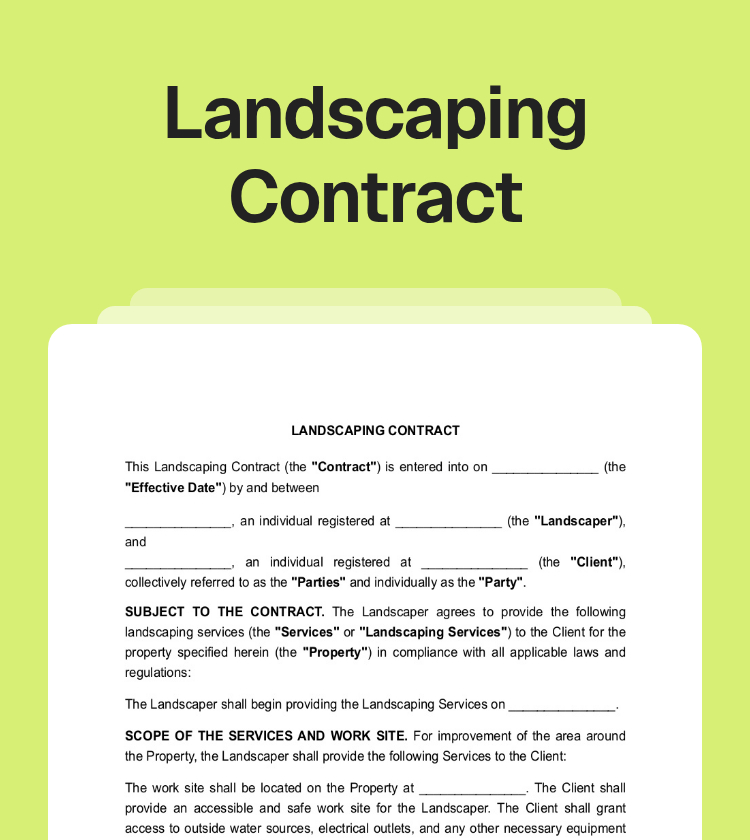 Landscaping Contract Preview