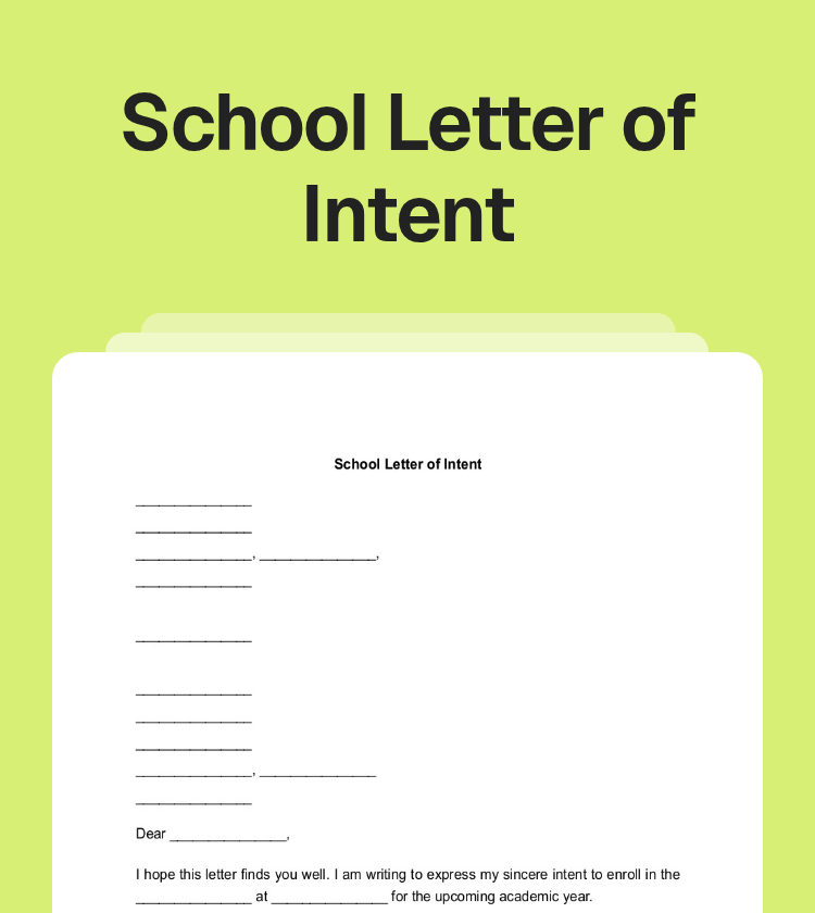 School Letter of Intent Preview