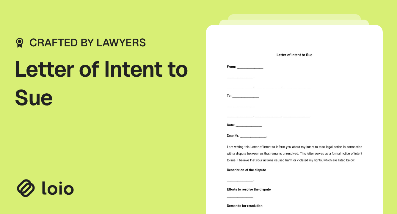 Letter of Intent to Sue Preview