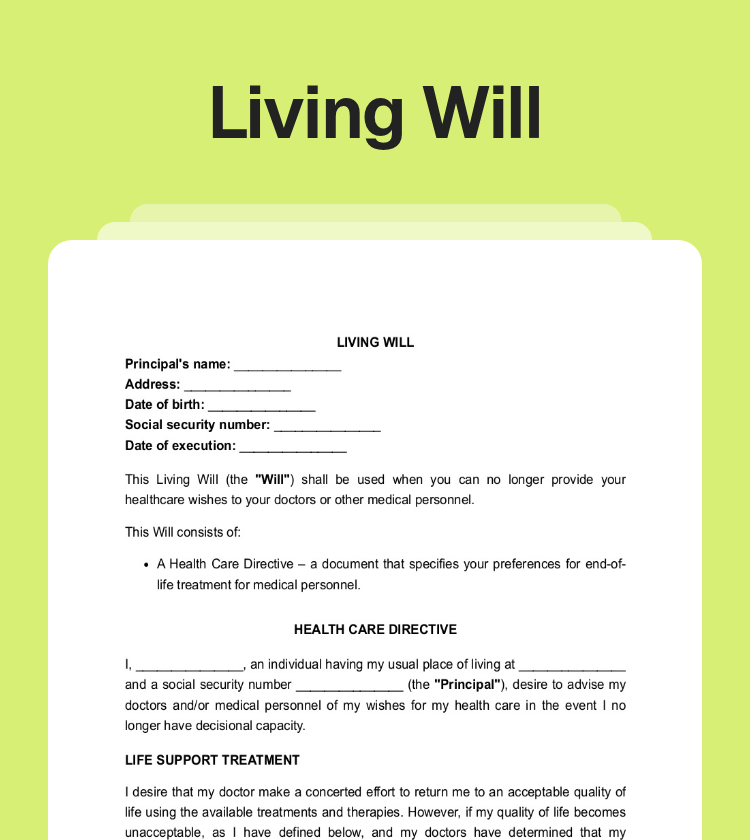 Living Will Preview
