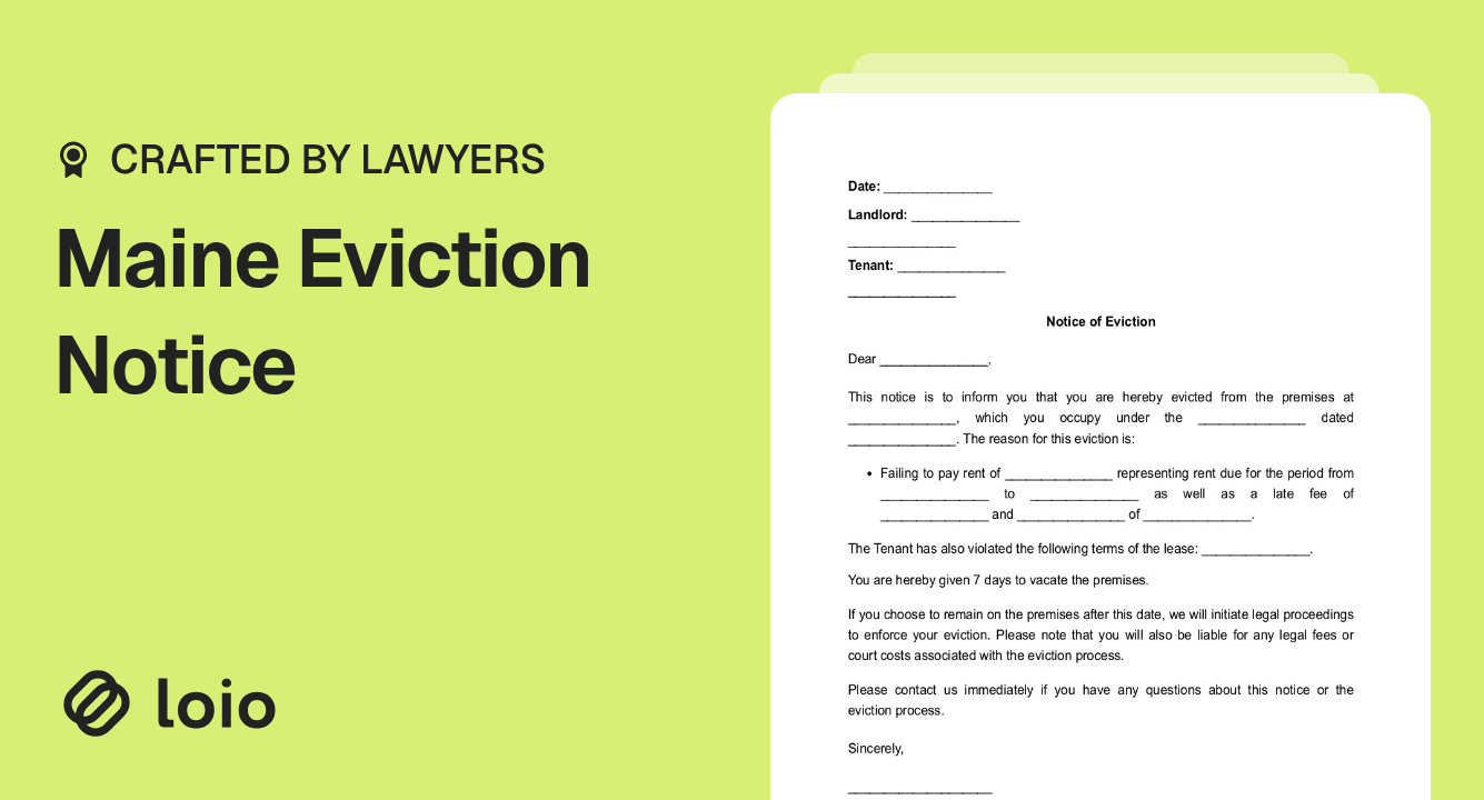 Maine Eviction Notice  Preview