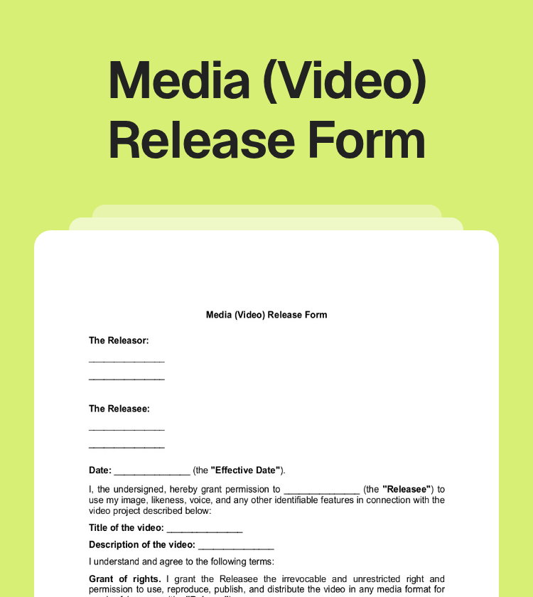 Media (Video) Release Form Preview