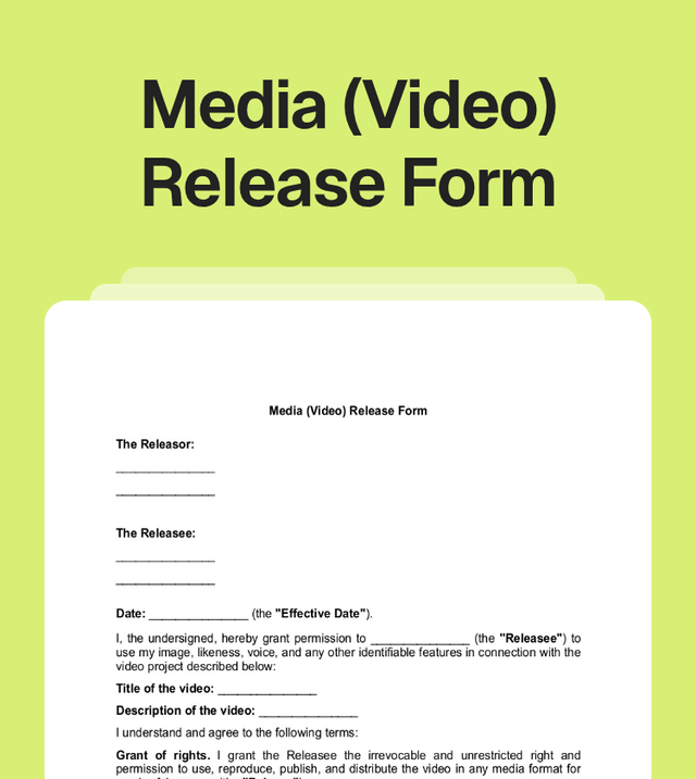Media Release Form Template - Free PDF Download