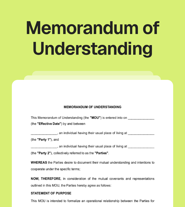 Memorandum of Understanding Preview