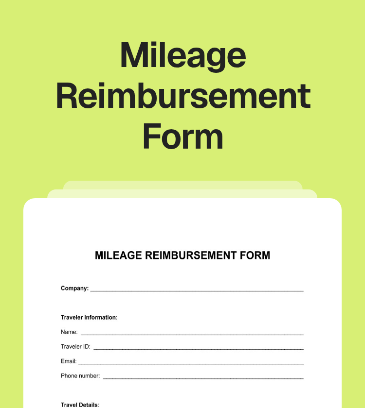 Mileage Reimbursement Form Preview