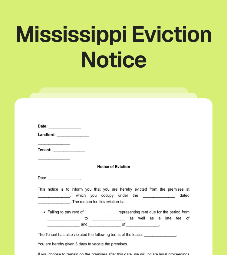 Mississippi Eviction Notice Preview