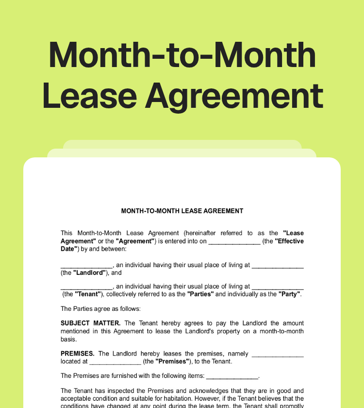 Month-to-Month Lease Agreement Preview