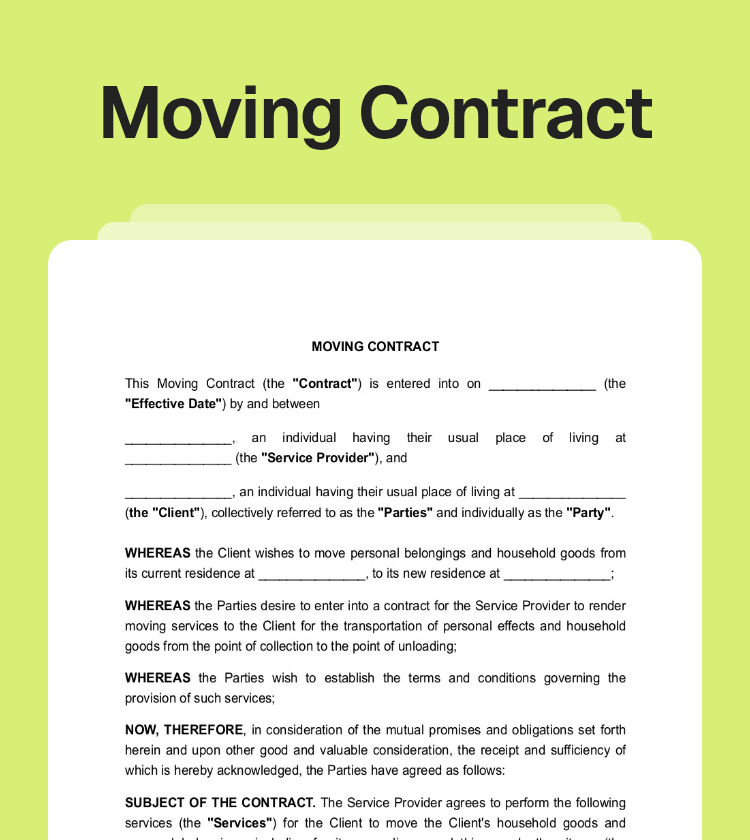 Moving Contract Preview