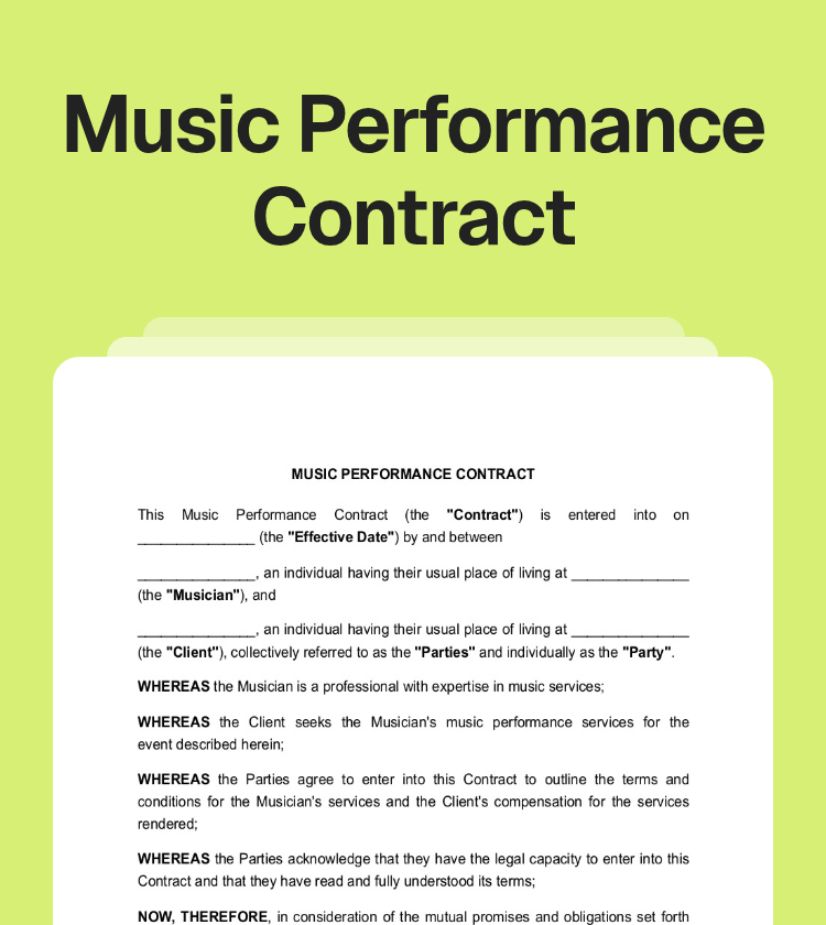 Music Performance Contract Preview