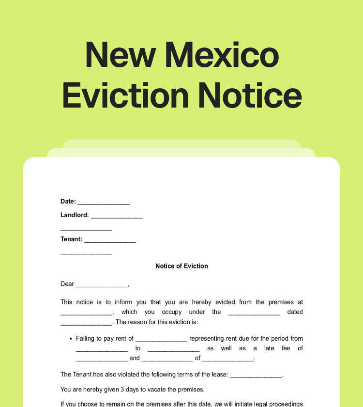 New Mexico Eviction Notice Preview