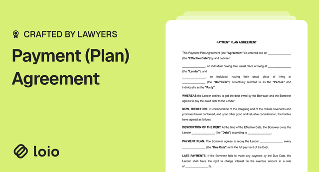 Free Payment Agreement Template and PDF | Create Payment Agreements ...