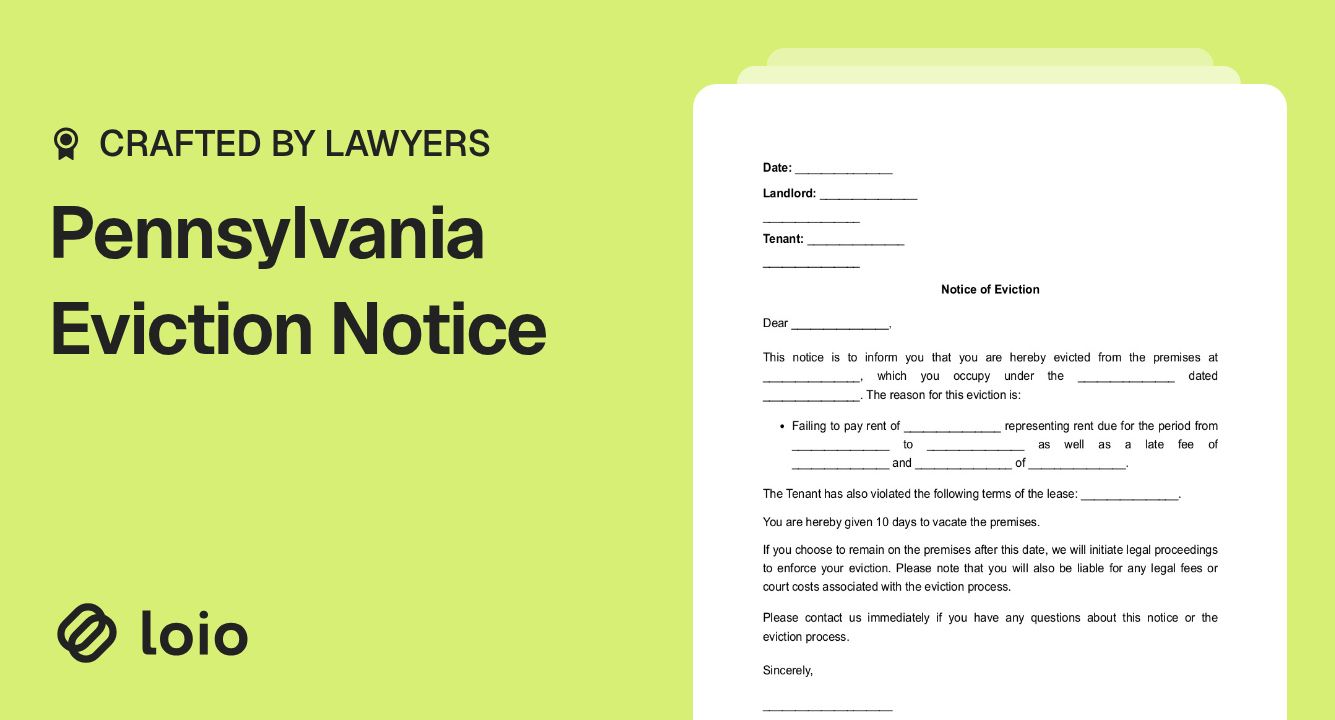 Pennsylvania Eviction Notice Preview