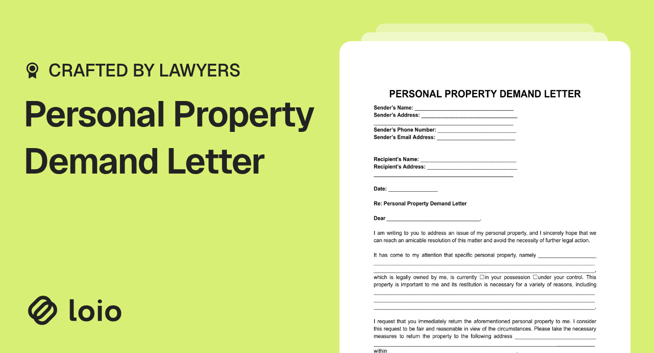 Personal Property Demand Letter Preview