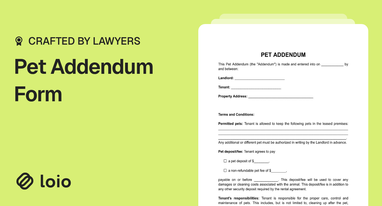 Pet Addendum Form Preview