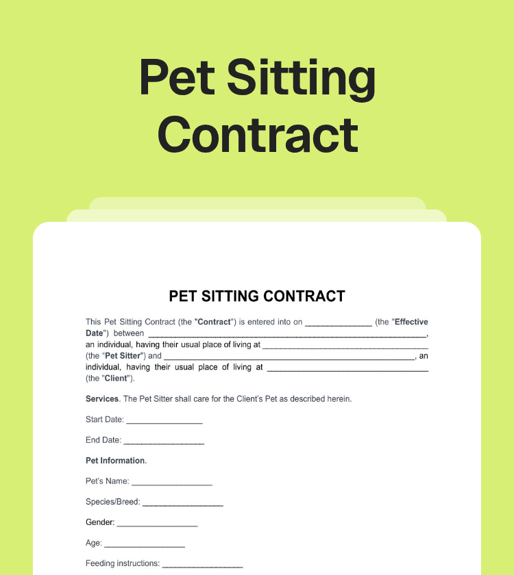 Pet Sitting Contract Preview