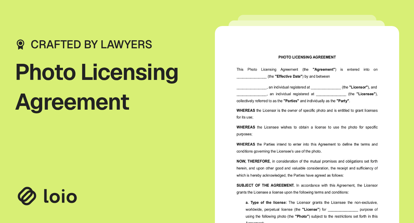 Photo Licensing Agreement Preview