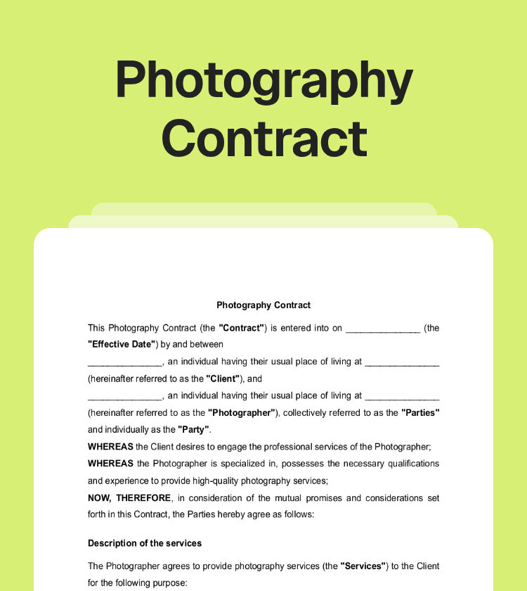 Photography Contract Preview