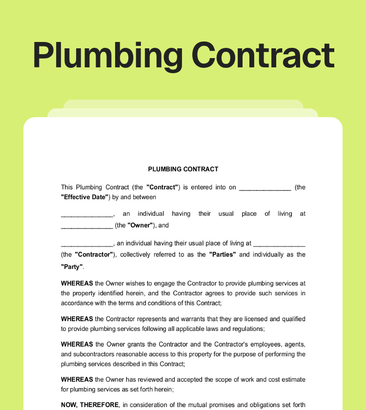 Plumbing Contract Preview