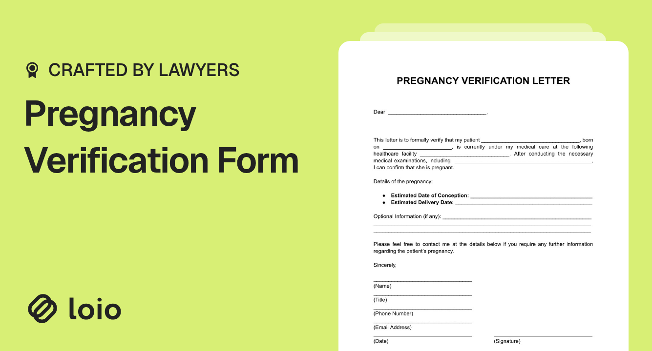 Pregnancy Verification Form Preview