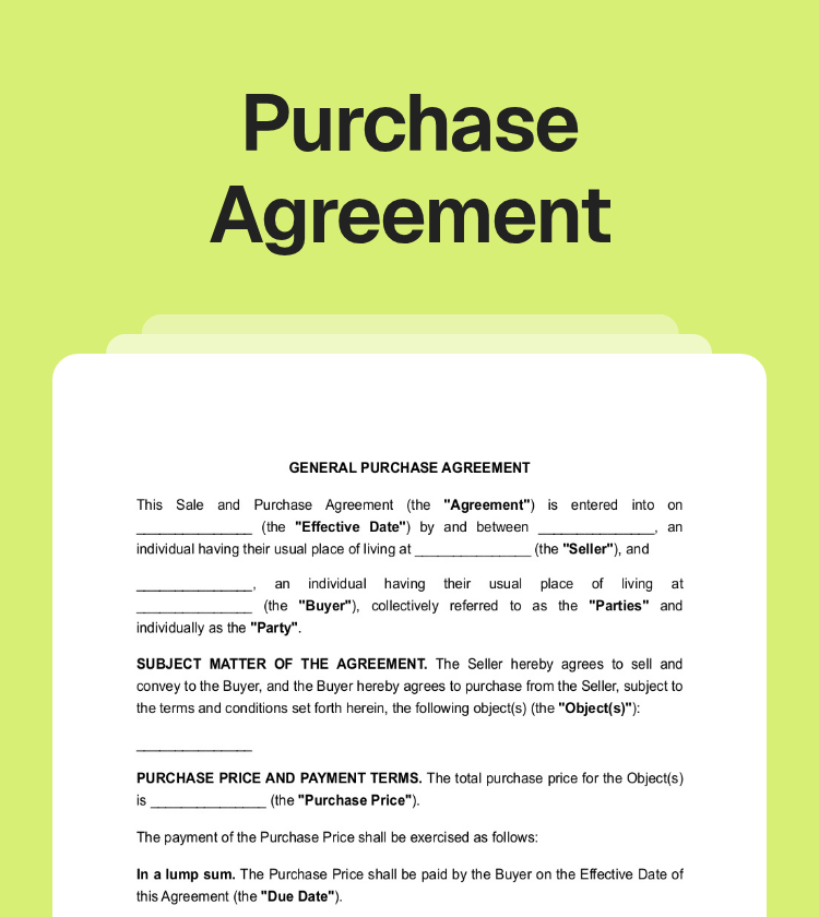 Purchase Agreement Preview