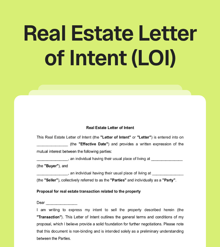 Real Estate Letter of Intent (LOI) Preview