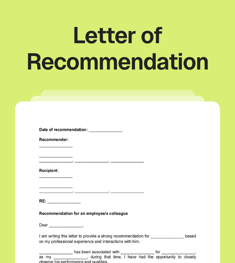 Letter of Recommendation Preview