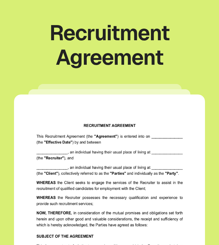 Recruitment Agreement Preview