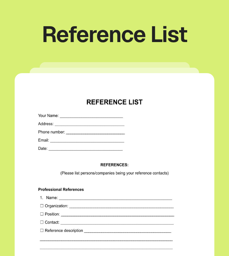 Reference List Preview