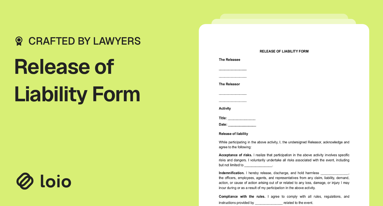Release of Liability Form Preview