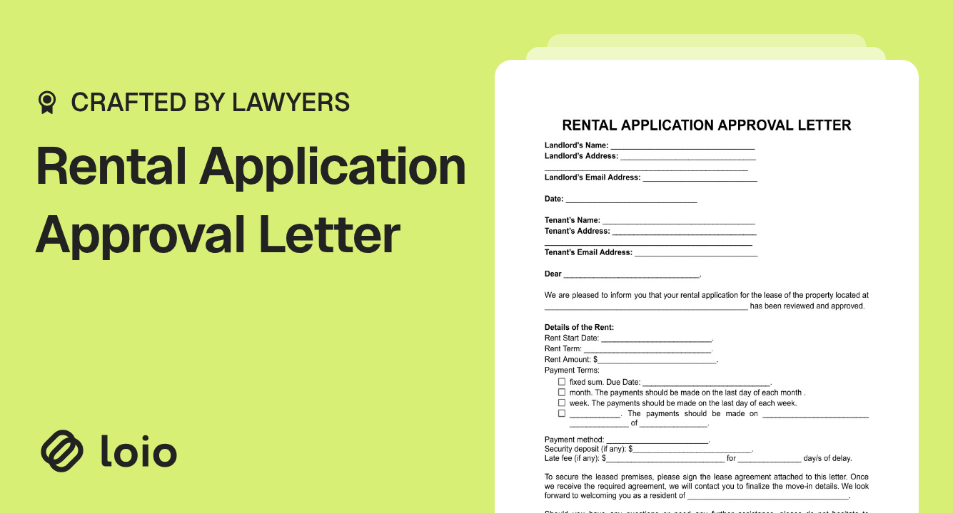 Rental Application Approval Letter Preview
