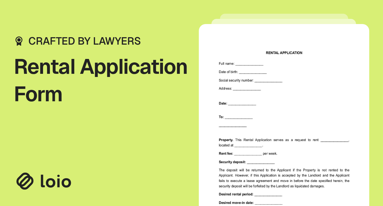 Rental Application Form Preview