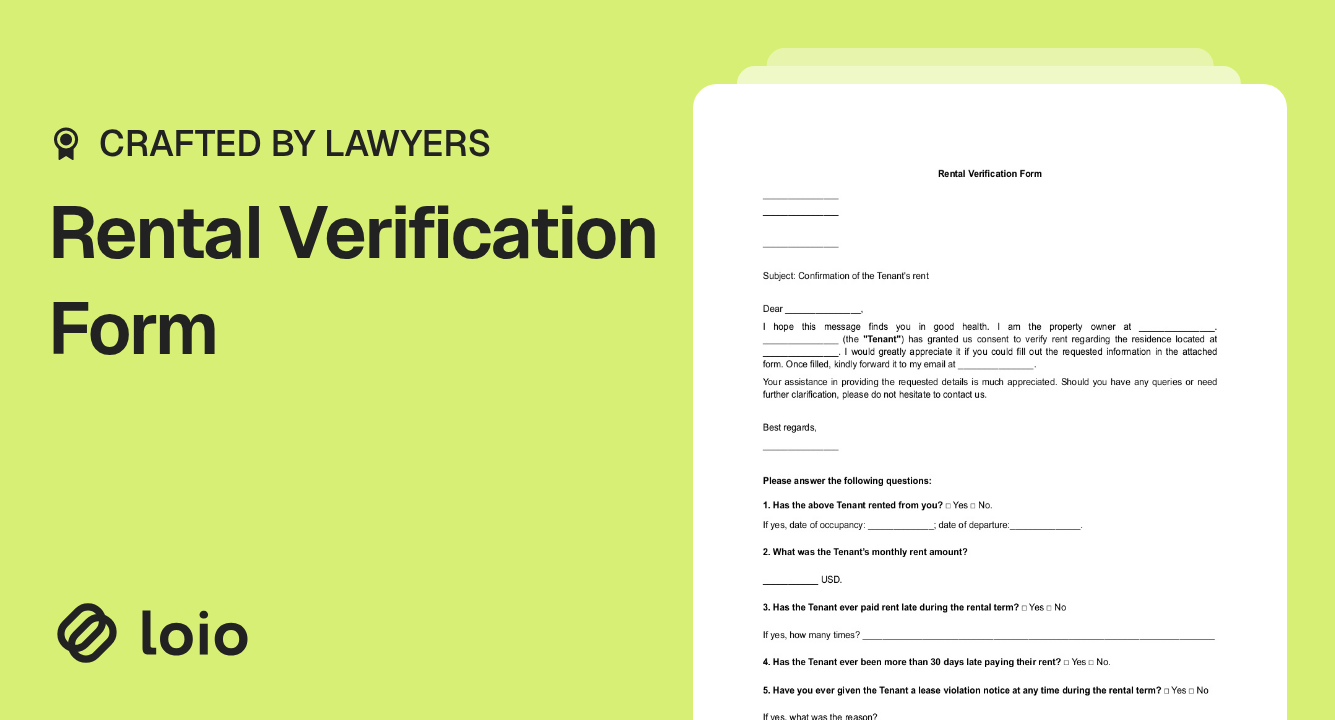 Rental Verification Form Preview