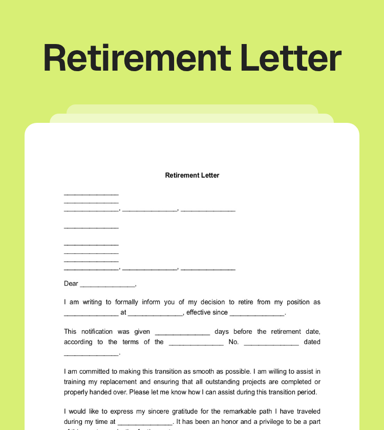 Retirement Letter Preview