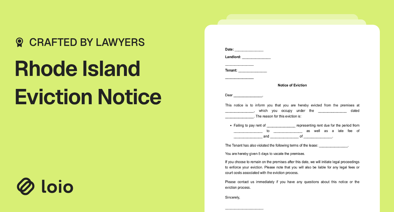 Rhode Island Eviction Notice Preview
