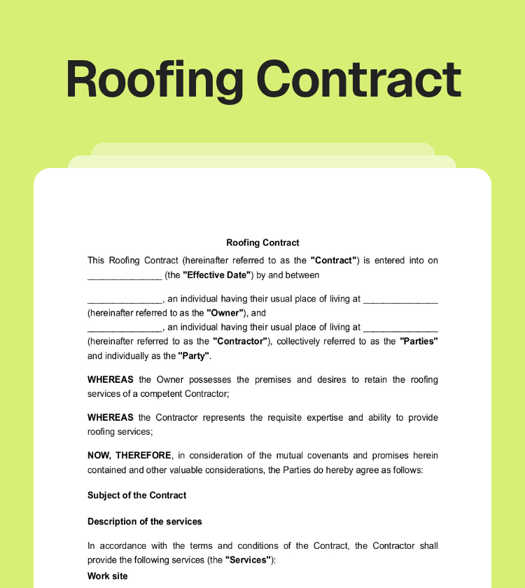 Roofing Contract Preview