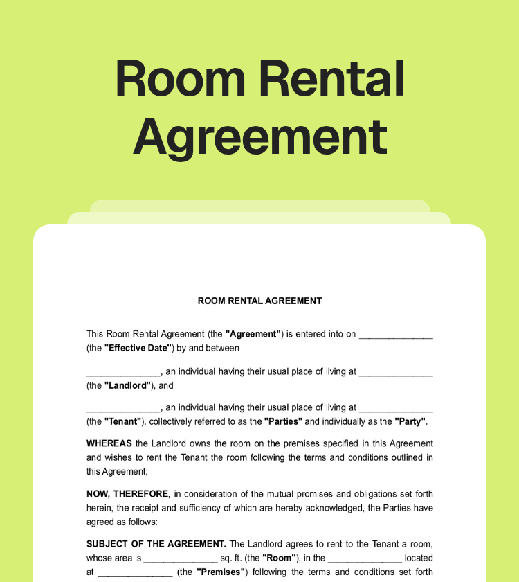 Room Rental Agreement Preview
