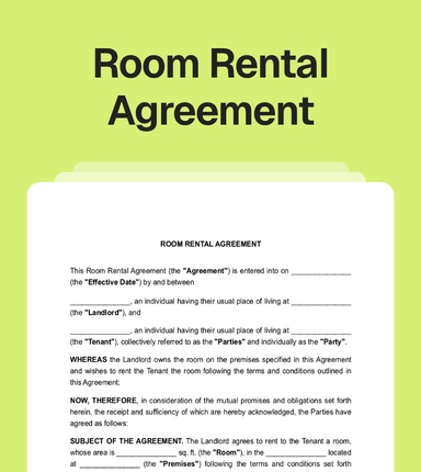 Room Rental Agreement Template - Create & Download Easily